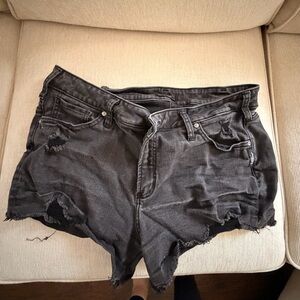 Silver Jeans Black Distressed Jean Shorts